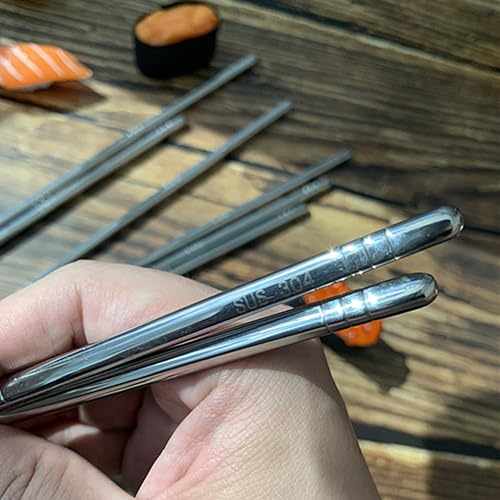 Koolemon Stainless Steel Chopsticks - 2 Pairs, Reusable, Dishwasher Safe