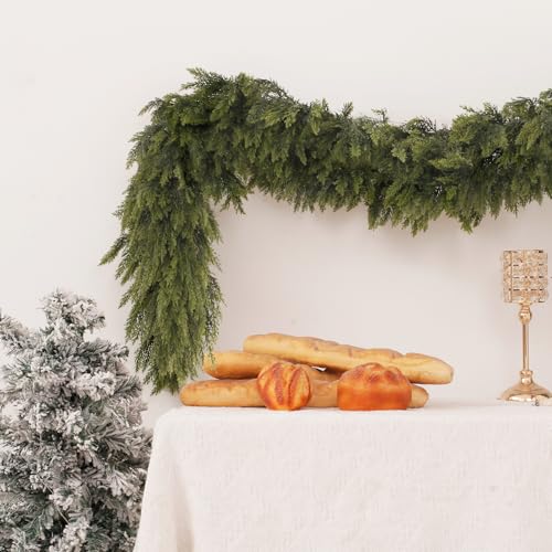 6ft Christmas Cedar Garland - Artificial Realistic Green Holiday Decor
