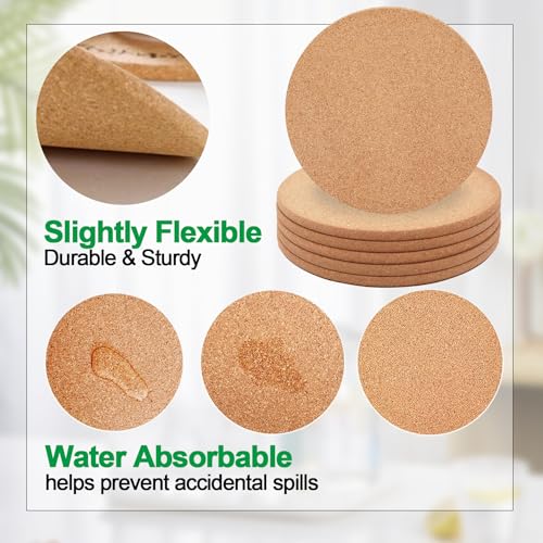 NIJIALGEXPY Cork Trivet Set - 4 Pack, 7.5 Inch Heat Resistant Hot Pads