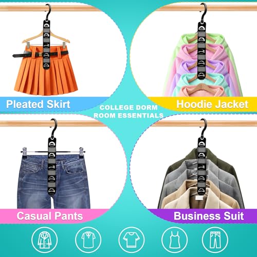 JIAYIISHU 12-Pack Multicolor Closet Organizers - Heavy-Duty Hangers