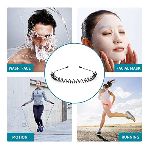Metal Headband for Men, Non-Slip Wave Hair Band with Adjustable Flex Grip