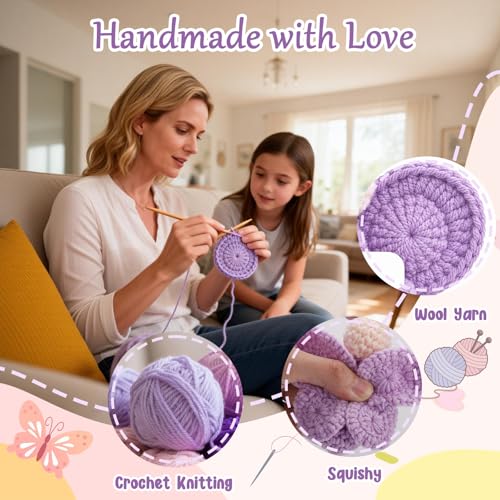 Handmade Crochet Purple Butterfly - Perfect 16th Birthday Gift