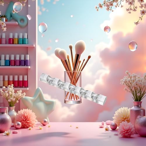 Transparent Acrylic Nail Brush Holder and Pen Rest Stand