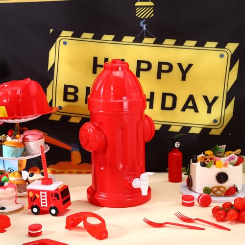 Fire Hydrant Drink Dispenser - 1.5 Gallon Party Beverage Dispenser for Firefighter Theme