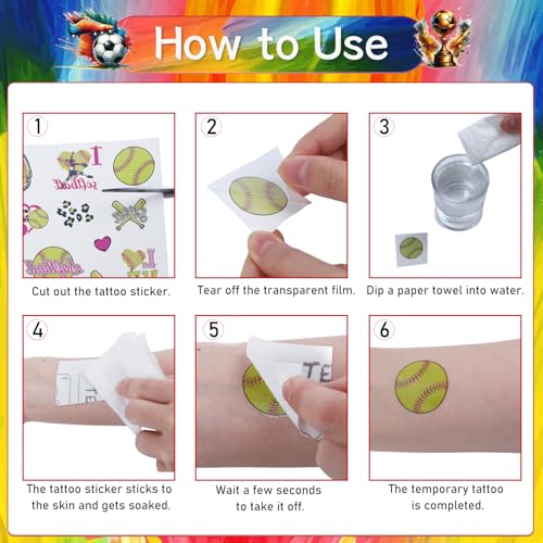 Gameza Watercolor Soccer Temporary Tattoos - 120 Pcs Party Favors