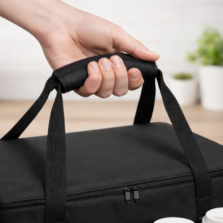musbus Catering Bag for doordash uber eats 22x14x13 Insulated Food Delivery Bag with Cup Holders/Drink Carriers Premium XXL, Beverages, Grocery, Pizza