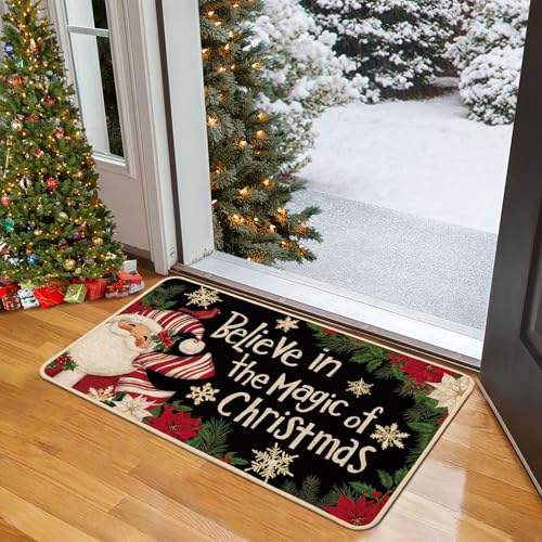Baccessor Christmas Santa Claus Doormat 17x29 Inch - Non-Slip Holiday Decor