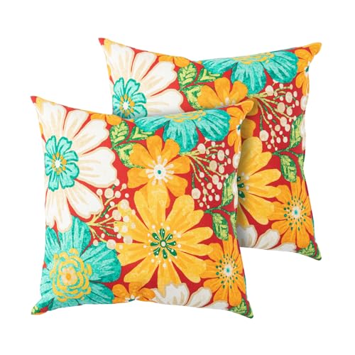 Outdoor Waterproof Throw Pillow Covers 18x18 Inch - Set of 2