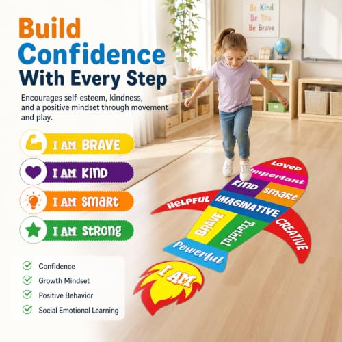 Inspirational Classroom Floor Decals - Motivational Hopscotch Stickers