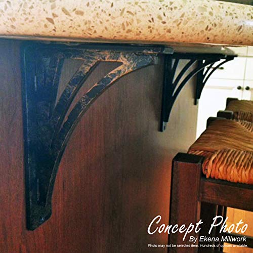 Ekena Millwork BKTM02X05X08TBR 2" W x 5 1/2" D x 8" H Bradford Wrought Iron Bracket (Triple Center Brace)