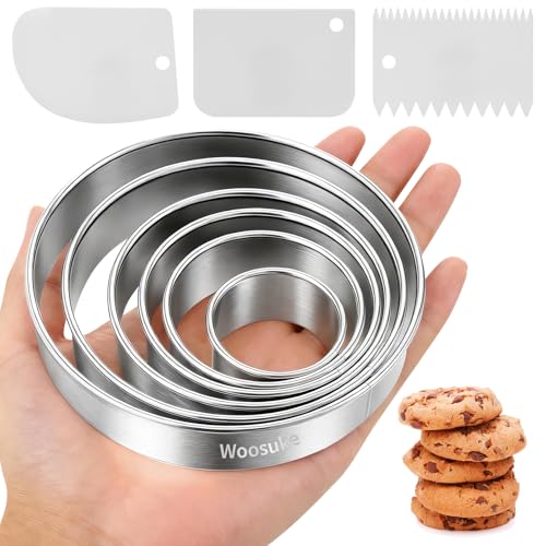 9-Piece Stainless Steel Cookie Cutter Set with Dough Scrapers