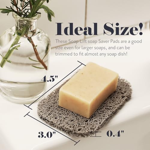 myHomeBody Soap Saver Pads Set of 6 - Black & White, Draining Dish Lifting Pads