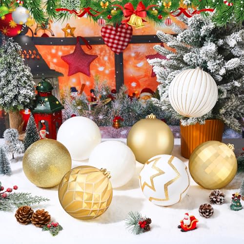 8 Pack 6 Inch Christmas Ball Ornaments - Bright Holiday Tree Decorations
