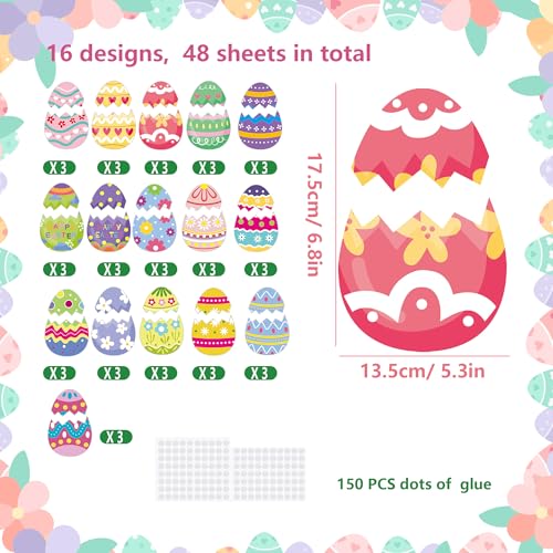 48 Easter Egg Cutouts for Classroom & Spring Party Decor