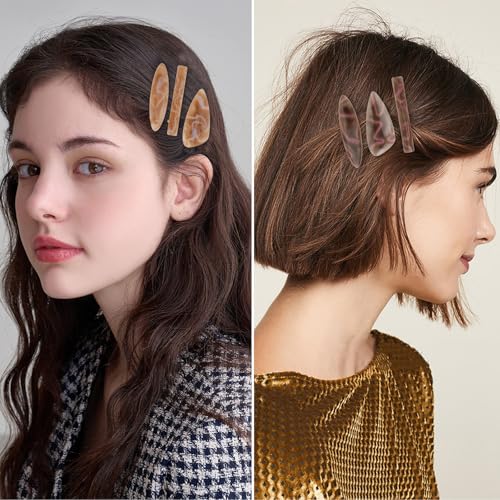 CURASA Acrylic Alligator Hair Clips 6-Piece Non-Slip Decorative Barrettes