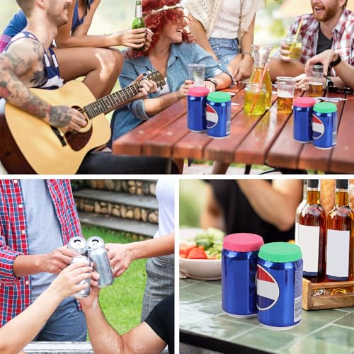 18Pcs Reusable Silicone Soda Can Lids - Multi-Color Carbonation Savers