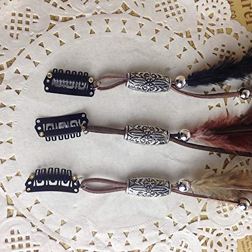 CBLUO Boho Feather Hair Clips 3-Piece Tassel Bohemian Hairpins
