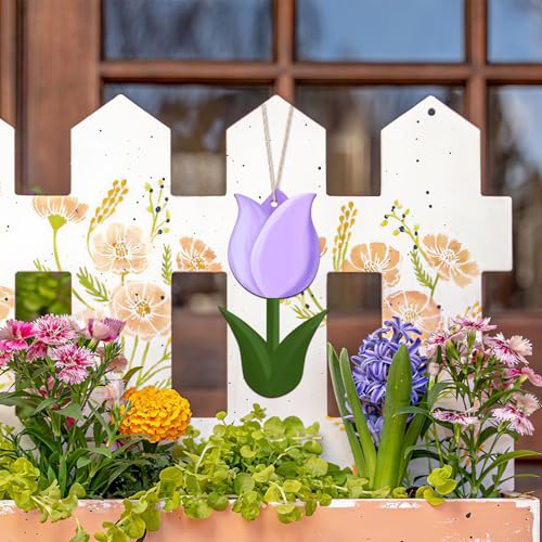 Large Size 7" Wooden Spring Ornaments to Paint, Flower DIY Blank