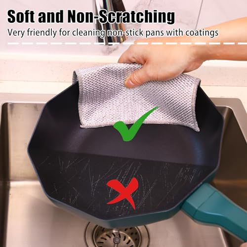Navona Triple-Layer Steel Wire Dishcloths - 12 Pack Non-Scratch Rags