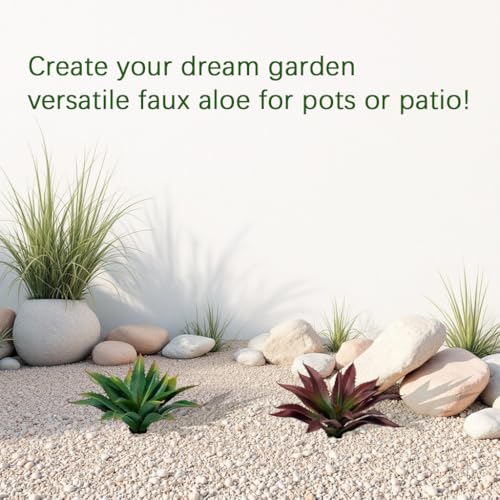 12.5 Inch Green Artificial Aloe Plant - Realistic Faux Succulent