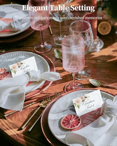 Uniclife 60 Pcs Floral Place Cards - Elegant Wedding Table Labels