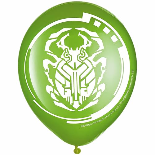 Blue Beetle Latex Balloons - 12" Pack of 6 for Kids' Parties