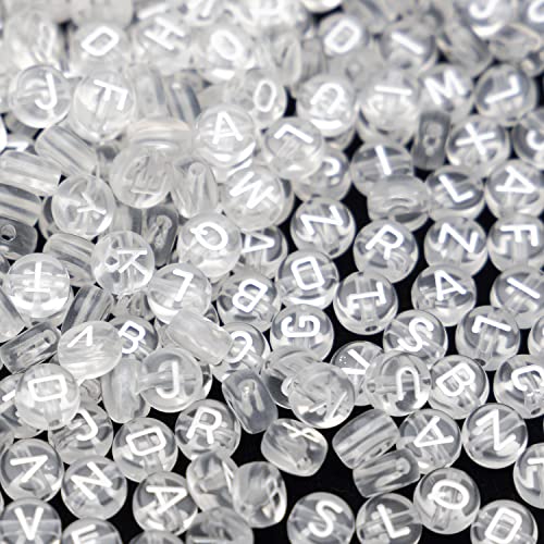 1400 PCS Acrylic Letter Beads - 4x7mm Alphabet Beads for Jewelry Making