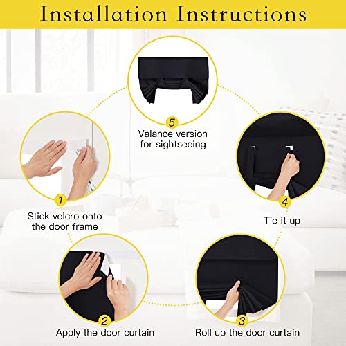 NICETOWN Blackout French Door Curtain, 26x69 Inch Adhesive Thermal Shade