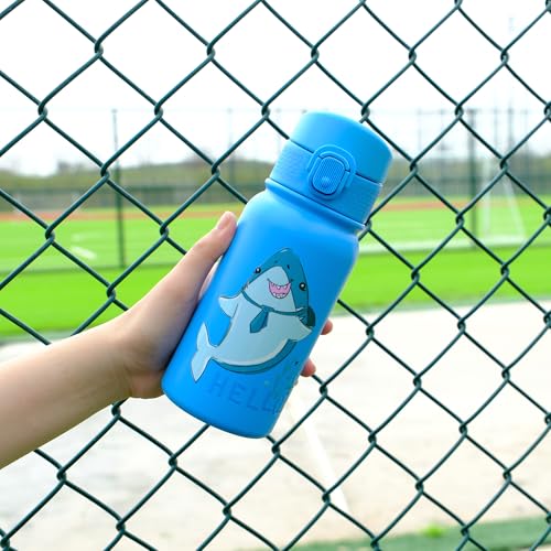 OLDLEY 12oz Insulated Kids Water Bottle with Straws - Leak-Proof