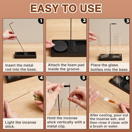 Zhehao 2-in-1 Incense Holder Set with Glass Ash Catcher
