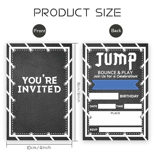 Bounce House Birthday Party Invitations with Envelopes 4x6 20ct