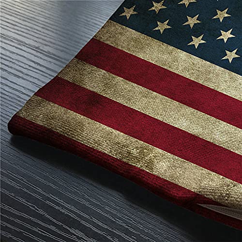 Smooffly Vintage American Flag Lumbar Throw Pillow Cover, 12x20 Inch