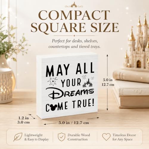 Mouse Theme Inspirational Wood Box Sign - Style 2 - Desk Decor