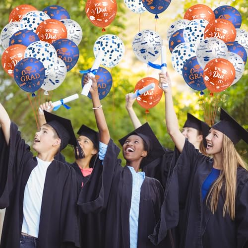 Blue and Orange Graduation Balloons Kit - 50Pcs Class of 2026