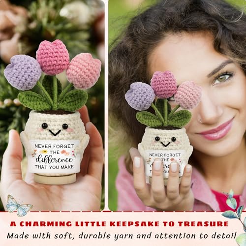 Thank You Gifts for Women - Handmade Positive Tulip Doll Crochet