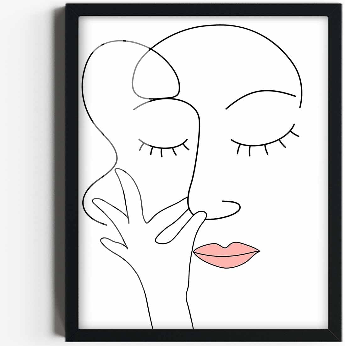 Merrleem Bathroom Wall Art - Humorous Minimalist Decor | Funny Toilet Canvas Print (Framed, 14" x 11")