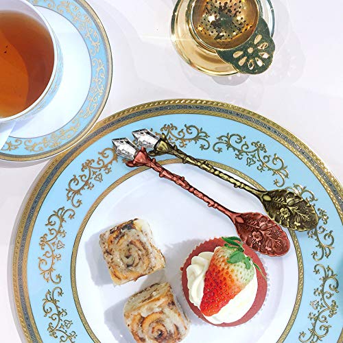 Honoson Vintage Crystal Coffee Spoon Set 50 Pieces - Retro Teaspoons, Elegant Tableware