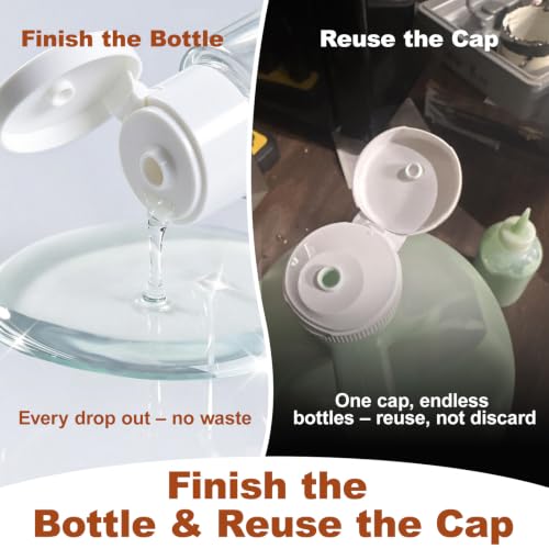Nobelight 20 Pcs Leak-Proof Flip-Top Bottle Caps Kit for Lotion & Shampoo