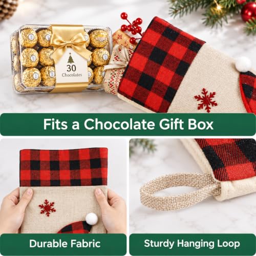 Christmas Stockings Burlap Plaid Snowman 18.5 Inch Non-Custom Pack