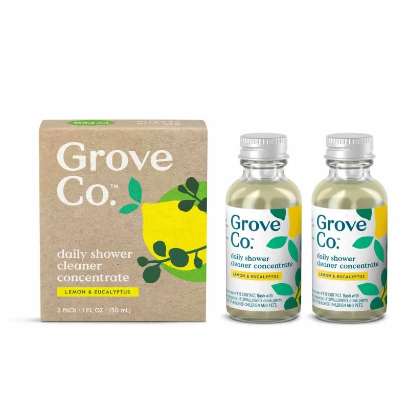 Grove Co. Daily Shower Cleaner Refill Concentrate - Lemon & Eucalyptus (2 x 1 fl oz)