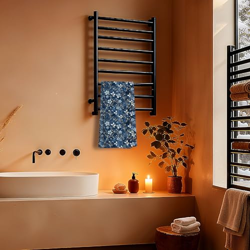 Vintage Blue Floral Kitchen & Bathroom Towels - 16x24 In.