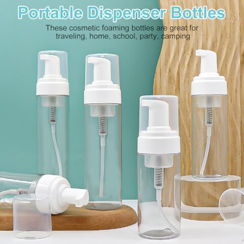 Erioctry 3-Pack 100ml Clear Plastic Foam Pump Bottles for Travel Soap