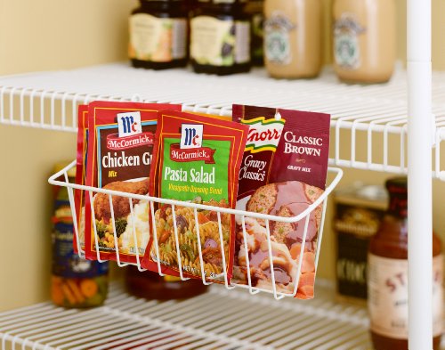 Packet Pal Wire Basket for Organizing Small Items - White
