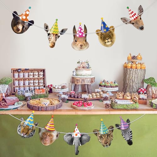 Safari Animals Birthday Banner - Jungle Party Decoration