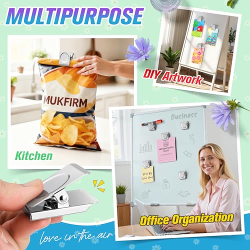 12 Pack Heavy Duty Magnetic Clips for Notes and Photos - MUKFIRM