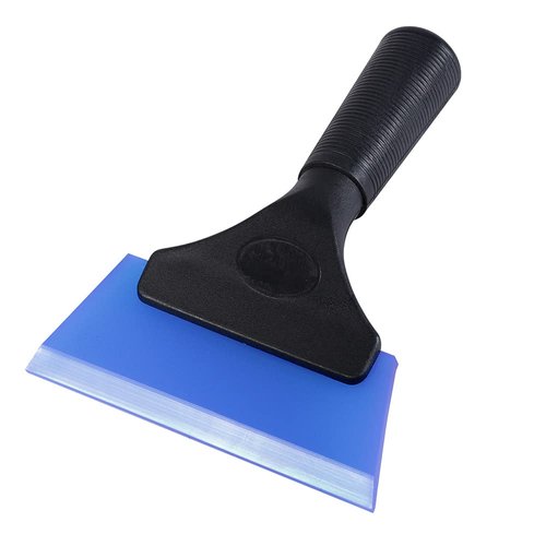 FOSHIO Small Squeegee with 5 Inch Dark Blue Rubber Blade Mini Wiper Window Tinting Tools for Mirror Glass Window Cleaner with Non-Slip Handle