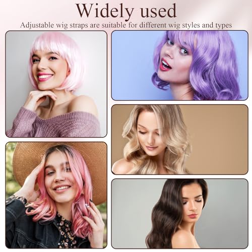 Adjustable Non-Slip Wig Strap Elastic Band for Glueless Wigs 4 Pack