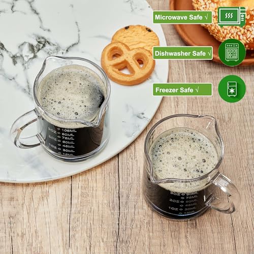 Ackers Espresso Cup Set - 4oz Borosilicate Glass with Handle
