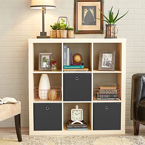 DABEACT Grey Fabric Storage Cubes - 11" Foldable Bins, Set of 3