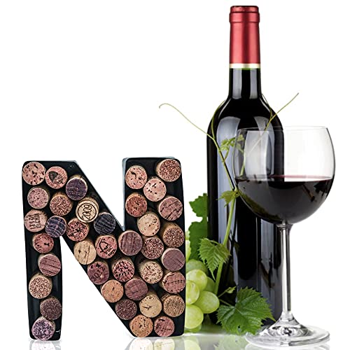 Letter N Metal Wine Cork Holder & Keepsake Display with Wall Mount